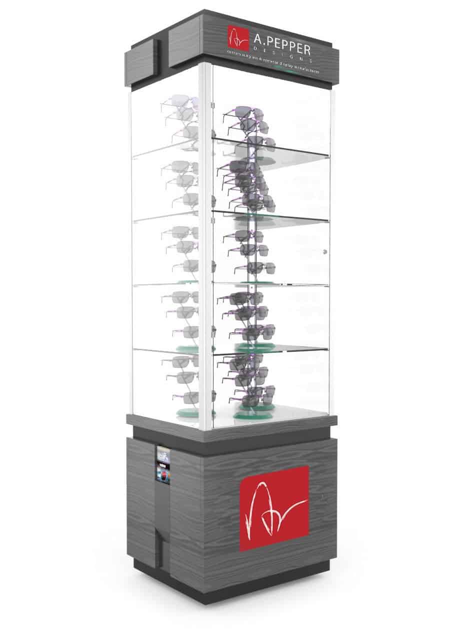Custom sun glass display cabinet Locking Floor 106